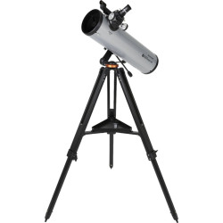 Celestron - Starsense Explorer DX 130AZ Smartphone App-Enabled Newtonian Reflector Telescope - Silver/Black