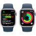 Apple Watch Series 9 (GPS) 41mm Silver Aluminum Case with Storm Blue Sport Band - S/M | Smart Watch