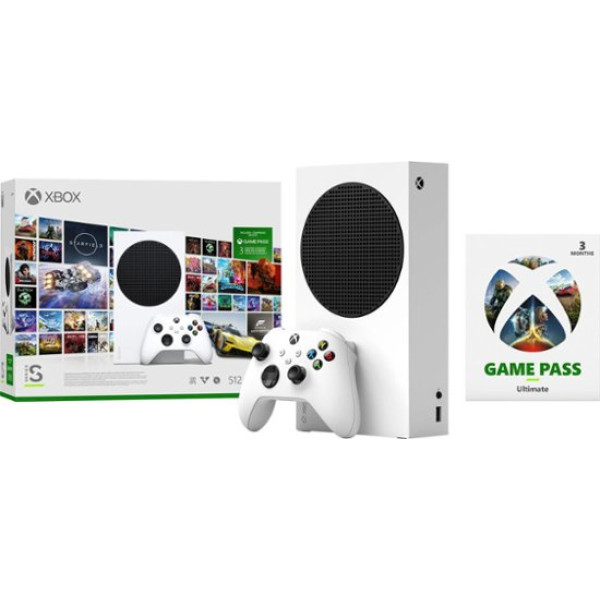 Microsoft - Xbox Series S 512GB All-Digital Starter Bundle with Xbox Game Pass (Disc-Free Gaming) - White | Gaming Console