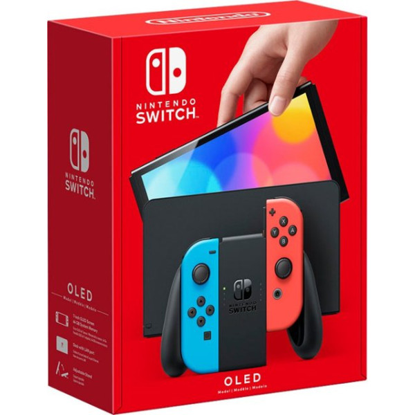 Nintendo - Geek Squad Certified Refurbished Switch – OLED Model w/ Neon Red & Neon Blue Joy-Con