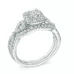 1 CT. T.W. Princess-Cut Diamond Frame Twist Bridal Set in 14K White Gold | Engagement Ring