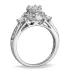 1 CT. T.W. Round and Princess-Cut Diamond Flower Bridal Set in 10K White Gold | Engagement Ring