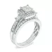 1 CT. T.W. Quad Princess-Cut Diamond Bridal Set in 10K White Gold | Engagement Ring