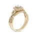 1 CT. T.W. Princess-Cut Diamond Frame Twist Bridal Set in 14K Yellow Gold | Engagement Ring