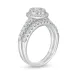 1 CT. T.W. Oval Multi-Diamond Frame Bridal Set in 14K White Gold | Engagement Ring