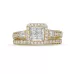 1 CT. T.W. Quad Princess-Cut Diamond Bridal Set in 10K Yellow Gold | Engagement Ring