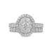 2 CT. T.W. Composite Oval Diamond Frame Bridal Set in 14K White Gold | Engagement Ring