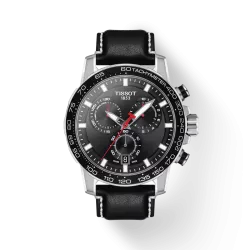 Tissot- SuperSport black-Dial Leather| Stainless Steel Link | Watch