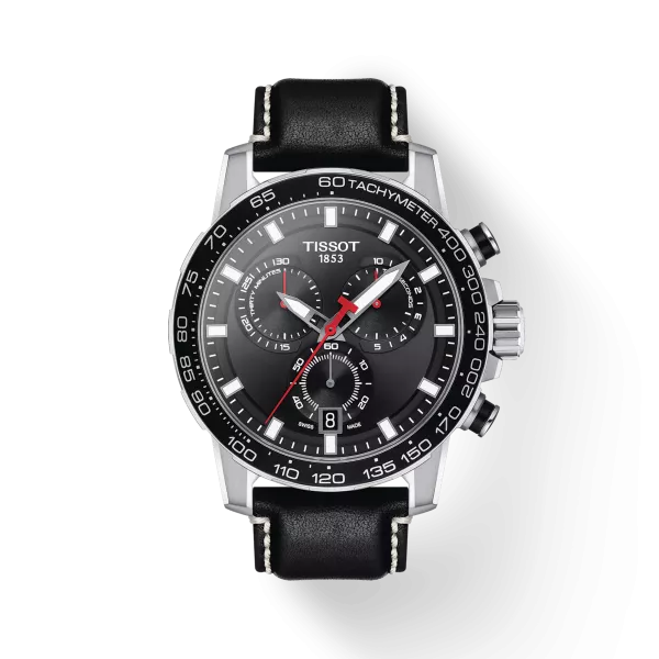 Tissot- SuperSport black-Dial Leather| Stainless Steel Link | Watch