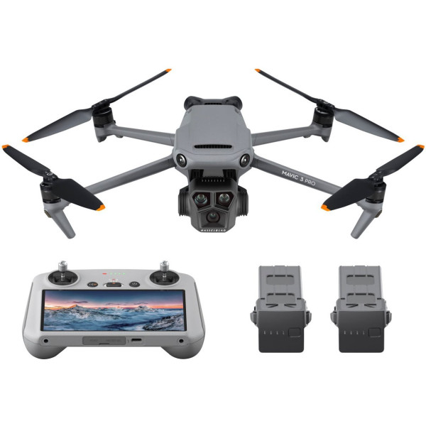 DJI - Mavic 3 Pro Fly More Combo Drone and RC Remote Control with Built-in Screen - Gray