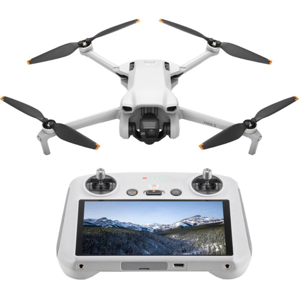 DJI - Mini 3 Drone and Remote Control with Built-in Screen (DJI RC) - Gray