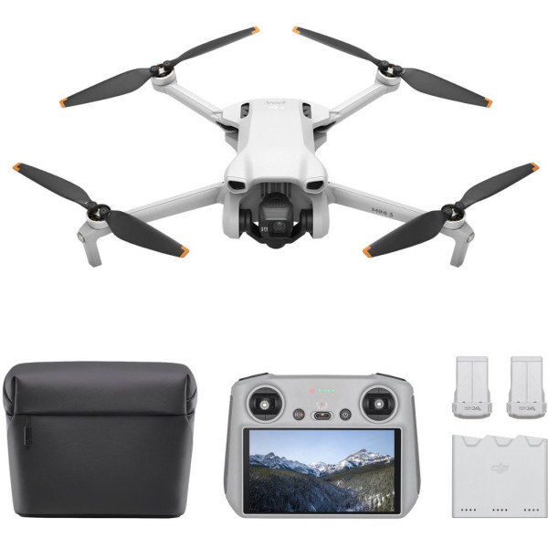 DJI - Mini 3 Fly More Combo Drone and Remote Control with Built-in Screen (DJI RC) - Gray