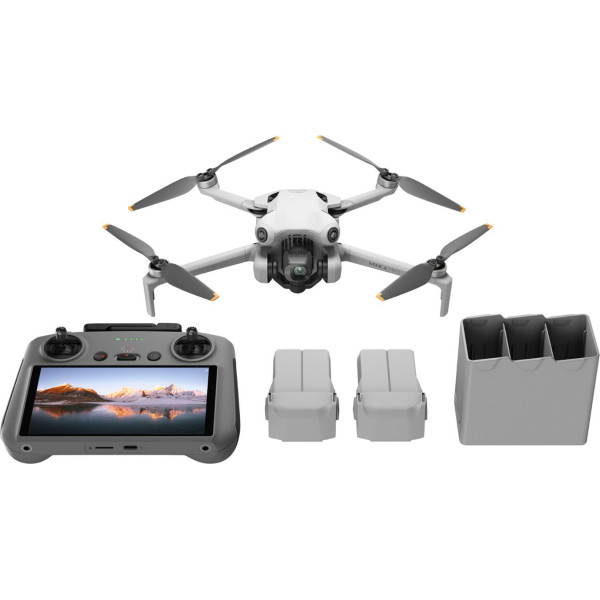 DJI - Mini 4 Pro Fly More Combo Plus Drone and RC 2 Remote Control with Built-in Screen - Gray