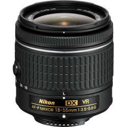 Nikon - AF-P DX NIKKOR 18-55mm f/3.5-5.6G VR Zoom Lens for APS-C F-mount cameras - Black