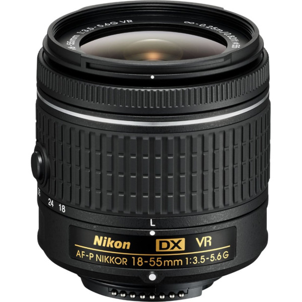 Nikon - AF-P DX NIKKOR 18-55mm f/3.5-5.6G VR Zoom Lens for APS-C F-mount cameras - Black