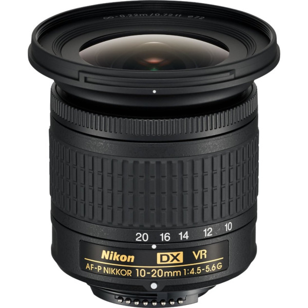 Nikon - AF-P DX NIKKOR 10-20mm f/4.5-5.6G VR Wide-Angle Zoom Lens for APS-C F-mount cameras - Black