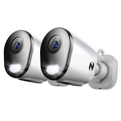 Night Owl - 2-Camera Indoor/Outdoor AC Powered Plug-In Wireless 2K Security Cameras with 2-Way Audio - White