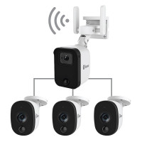 Swann - Fourtify 4 Camera Indoor/Outdoor Wi-Fi Security System - Black/White