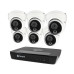 Swann - Master Series 8-Channel, 6 Dome-Camera, Indoor/Outdoor PoE Wired 4K UHD 2TB HDD NVR Security System - Black/White