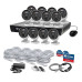 Swann - Professional 16-Channel, 12-Bullet Camera Indoor/Outdoor PoE Wired 4K HD 2TB HDD NVR Security Surveillance System - White