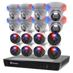 Swann - Professional 16-Channel, 16-Camera Indoor/Outdoor 12MP Mega HD 4TB NVR Security Surveillance System - White