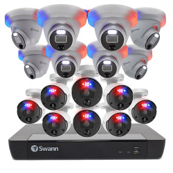 Swann - Professional 16-Channel, 16-Camera Indoor/Outdoor 4K Ultra HD 2TB NVR Security Surveillance System - White