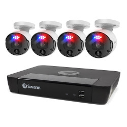 Swann - Professional 8-Channel, 4-Cameras Indoor/Outdoor Wired 12MP Ultra HD 2TB NVR Security System - White