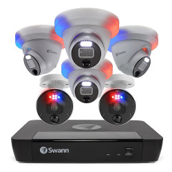 Swann - Professional 8-Channel, 4-Dome & 2-Bullet Camera Indoor/Outdoor PoE Wired 4K UHD 2TB HDD NVR Security System - White