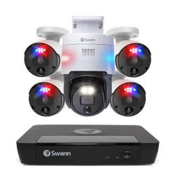 Swann - Professional 8-Channel, 5-Camera Indoor/Outdoor Wired 4K 2TB NVR Security System - White