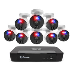 Swann - Professional 8-Channel, 8-Cameras Indoor/Outdoor Wired 12MP Ultra HD 2TB NVR Security System - White